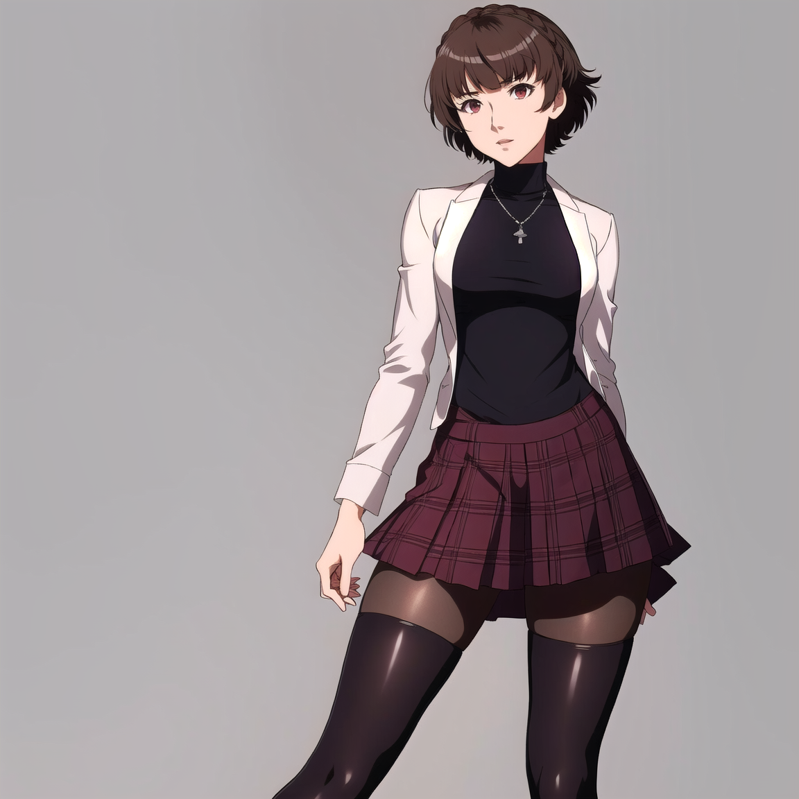 00561-3521787257-Niijima Makoto _(Persona 5_), 1girl, niijima makoto, solo, pantyhose, skirt, brown hair, short hair, full body, school uniform,.png